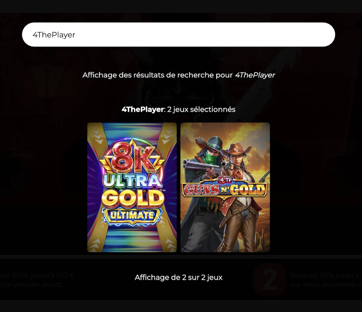 jeux du studio 4ThePlayer sur le casino Lucky 31