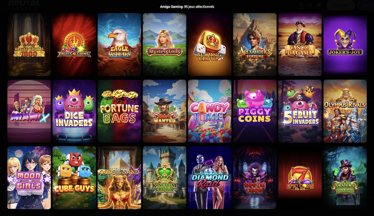 S&eacute;lection de jeux Amigo Gaming sur Brutal Casino