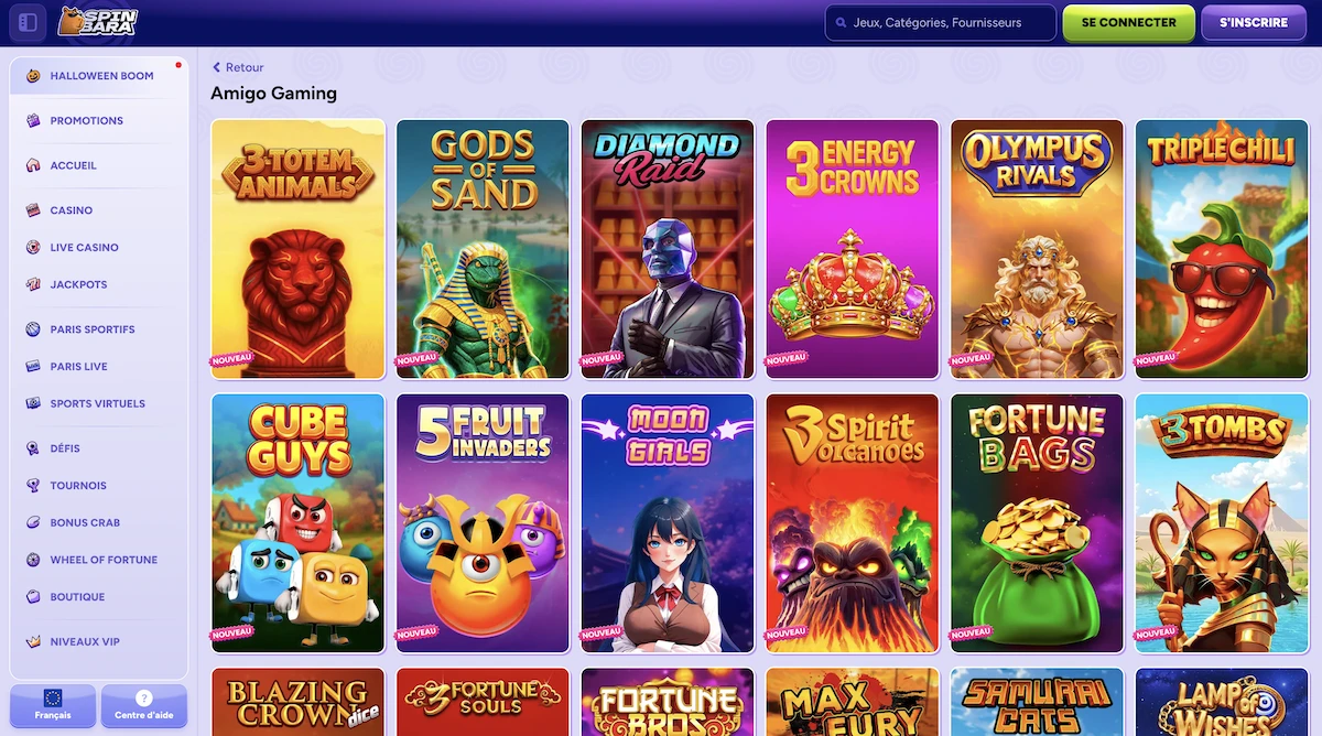 S&eacute;lection de jeux Amigo Gaming sur Spinbara