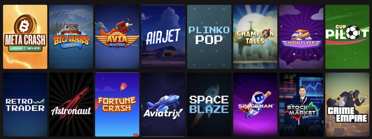 selection de mini jeux disponibles sur Fatboss Casino