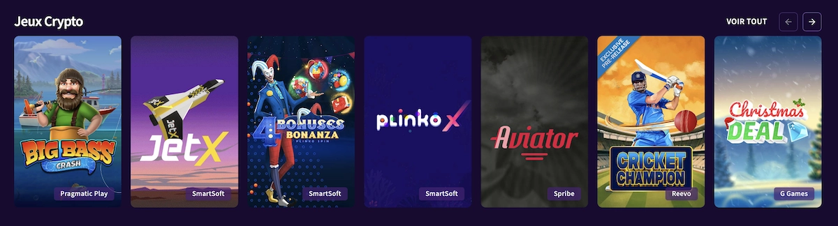 sélection de mini jeux avec Plinko sur Haz Casino