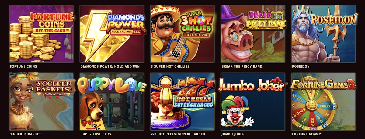 S&eacute;lection des meilleures machines &agrave; sous disponibles sur Tropezia Palace, dont Fortune Coins, Poseidon et Jumbo Joker