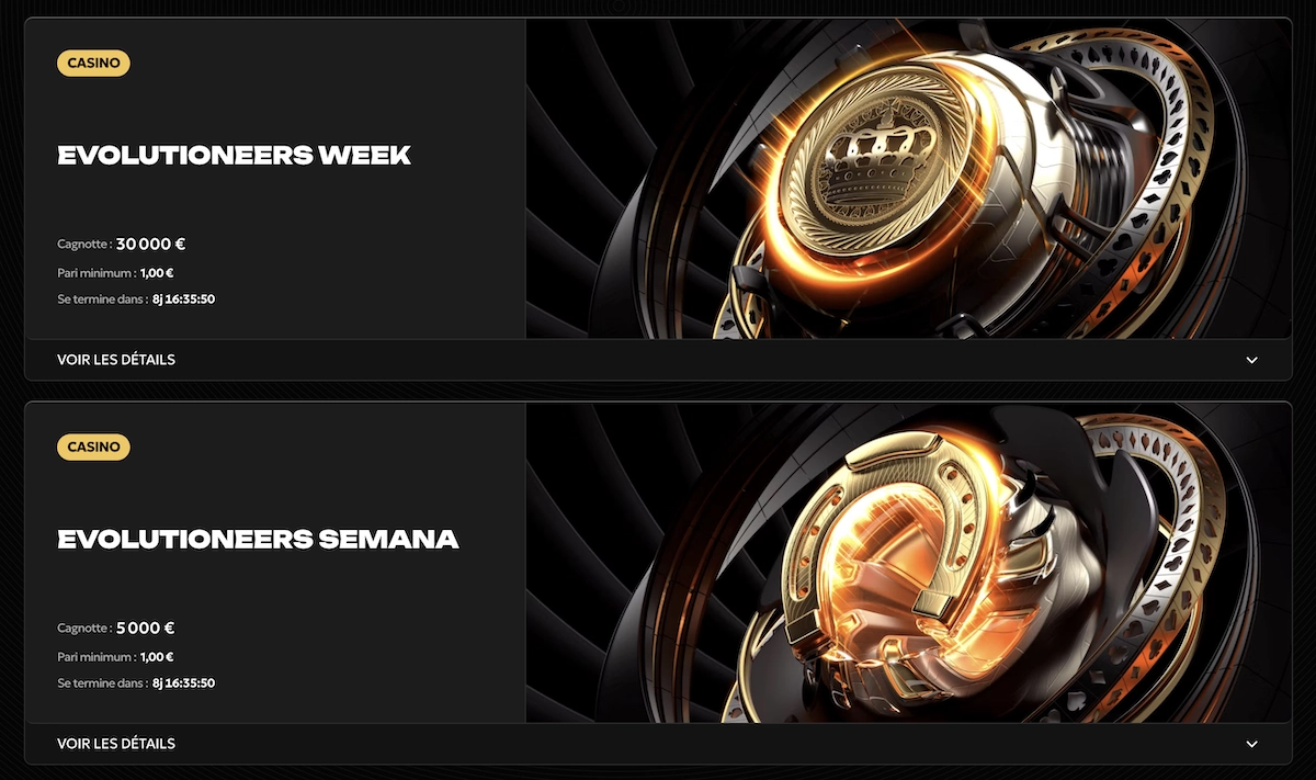 tournois de casino en cours sur le site Spinsy