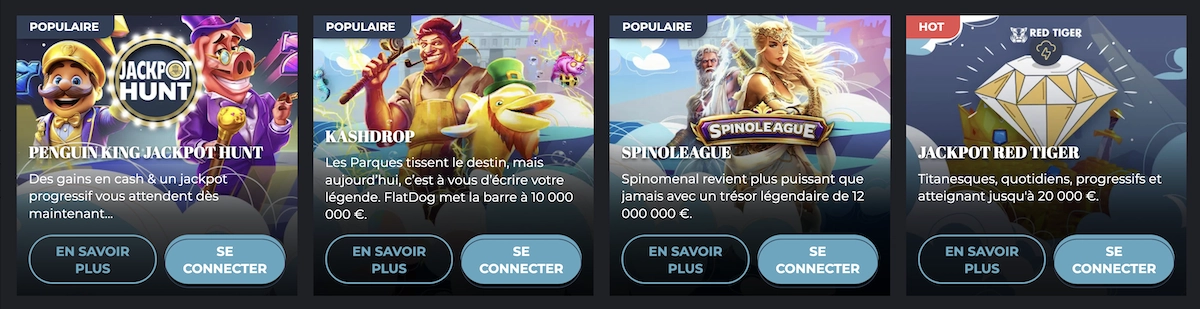 tournois en cours sur le site Olympe Casino