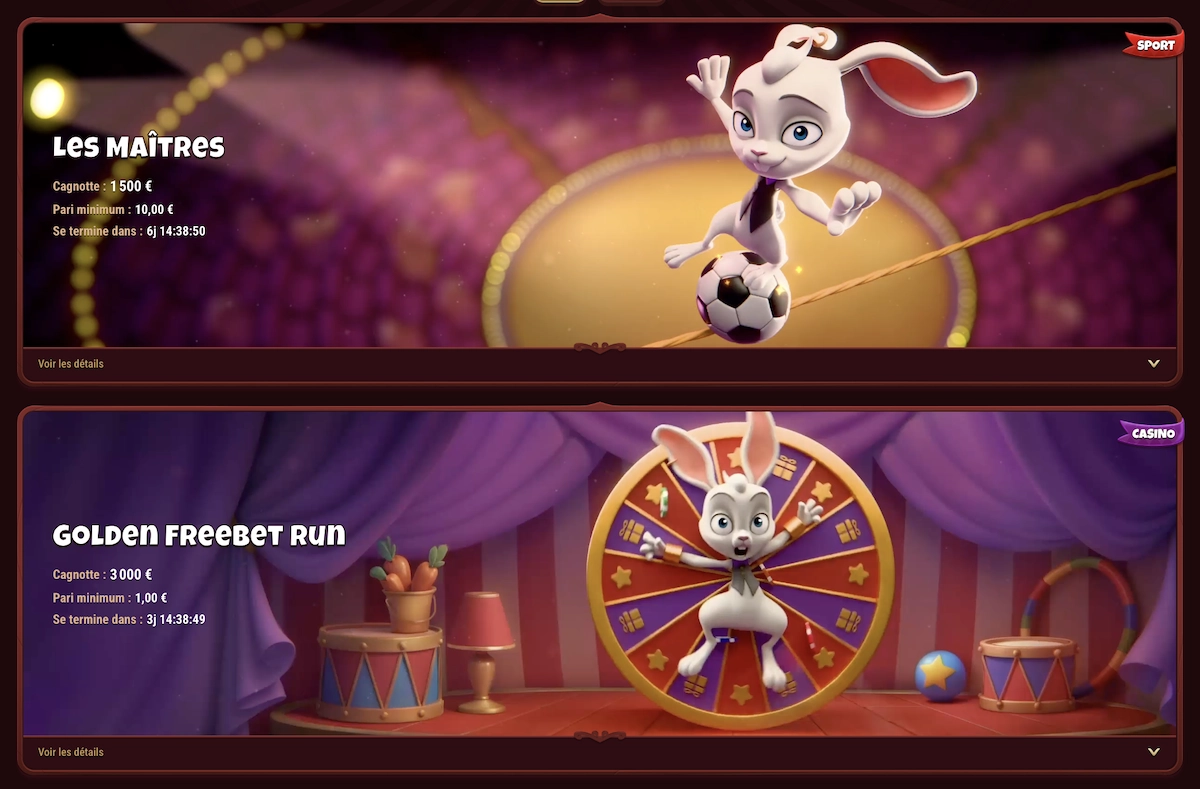 tournois sur le site de jeu Magius Casino